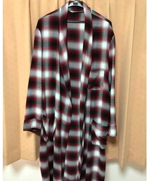 VINTAGE | ヴィンテージ  オンブレチェックガウンコート(赤)(その他アウター)