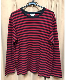 agnes b. | アニエスベー  ボーダーカットソー(赤黒)(Tシャツ/カットソー)