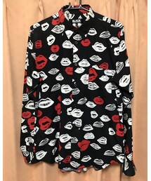 BLACK COMME des GARCONS | ブラックコムデギャルソン 総柄シャツ(黒)(シャツ/ブラウス)