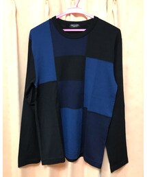COMME des GARCONS HOMME PLUS | ギャルソン オム プリュス　パネルニット(青黒)(ニット/セーター)