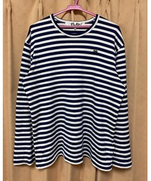 PLAY COMME des GARCONS | 🔸プレイコムデギャルソン  ボーダーカットソー(紺×白) ★メルカリ出品中‼️(Tシャツ/カットソー)