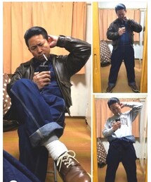 🔸前回のツナギ投稿🐷✨ | 🔸フライトレザージャケット✨タバポ🐷🚬だよ‼️(その他)