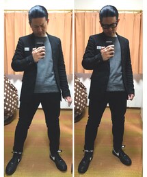 🔸基本コーデ🐷‼️ | 🔸ギャルソンポリ縮絨JK×UNIQLOスキニー(その他)