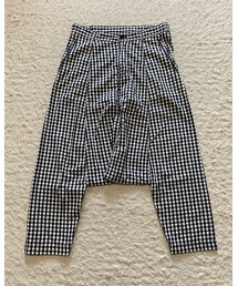 BLACK COMME des GARCONS | 🔸ブラックコムデギャルソン　ギンガムサルエルパンツ(黒)(その他パンツ)