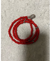 LARRY SMITH | ラリースミス　アンティークビーズネックレス(赤)(ネックレス)