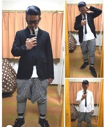 🔸過去のペンギンスタイル🐧② | 🔸ブラックコーデ　ギンガムチェックサルエルパンツ✨(その他)