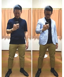 🔸ベージュチノVer🐷✨ | 🔸爽やかお仕事コーデ🐷✨　紺ポロ×BGチノ(その他)