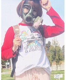 no brand | 米軍戦車M1エイブラムスのラグランＴシャツ(Tシャツ/カットソー)