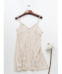 2016SS 8月末入荷 Sweet 9月号掲載商品 小嶋 陽菜さん着用 レースロングキャミソール(ワンピース)