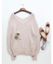 2016 宮田聡子さん NVY着用 モヘアニットプルオーバー(ニット/セーター)