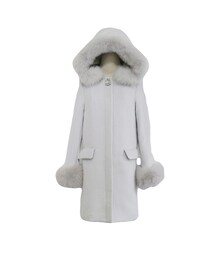 2016ss 秋冬新作 フードファー付5WAYコート(スカート)