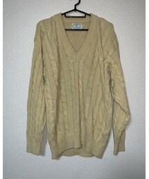 Brooksfield | ケーブルニットVネックセーター(used)(ニット/セーター)