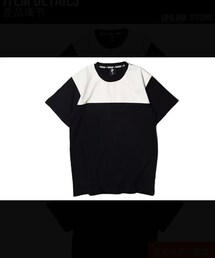 UNKNOWN 2014 SUMMER/SPRING 黑白拼皮革t-shirt(Tシャツ/カットソー)