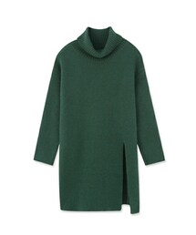 AIR SPACE | 長版開衩高領針織上衣(ニット/セーター)