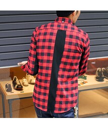 PATRICK | 背面リブニットシャツ_G/B(シャツ/ブラウス)