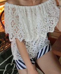 mstory | 一字領蕾絲衣(その他トップス)