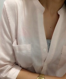 mstory | 棉麻粉色襯衫(シャツ/ブラウス)