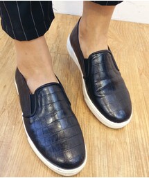 mstory | 壓紋便鞋(モカシン/デッキシューズ)