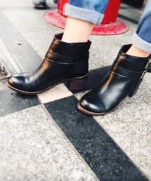️mstory | 側釦粗跟短靴(ブーツ)