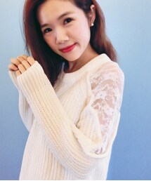 ️mstory | 拼蕾絲針織衣(ニット/セーター)