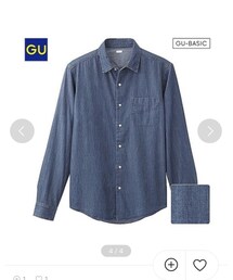 GU | （GU）ライトデニムシャツ（長袖）(トップス)