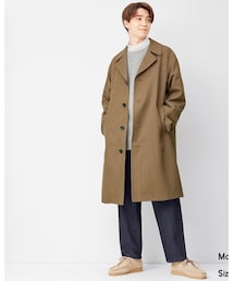 GU | オーバーサイズチェックコート(ステンカラーコート)