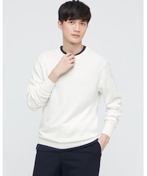 UNIQLO | ウォッシャブルコットンメリノクルーネックセーター　(4XL)(ニット/セーター)
