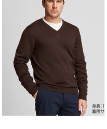 UNIQLO | エクストラファインメリノVネックセーター（長袖）(ニット/セーター)