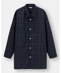 GU | シャツコート(長袖)(チェック)NT+E(その他アウター)