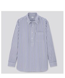 UNIQLO | エクストラファインコットンブロードプルオーバーストライプシャツ（長袖）(シャツ/ブラウス)