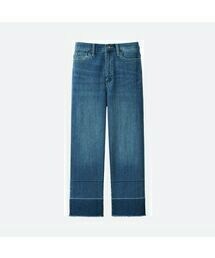 UNIQLO | ハイライズワイドフィットクロップドジーンズ(カットオフ)(デニムパンツ)