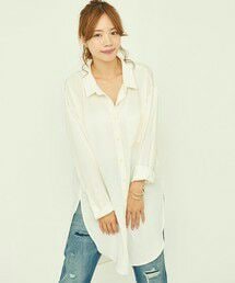 earth music&ecology | とろみシャツワンピース(シャツワンピース)