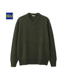 GU | （GU）ラムブレンドＶネックセーター（長袖）(ニット/セーター)