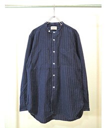 MANUAL ALPHABET | MANUAL ALPHABET-シャギーストライプ ロングシャツ(シャツ/ブラウス)