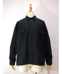 H.UNIT STORE LABEL-Back stain dolman open collar long sleeves shirt(ミリタリージャケット)