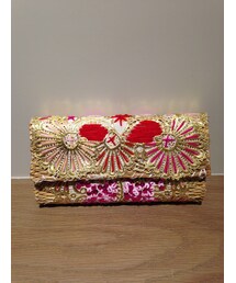 Fatima morocco | 刺繡竹編手拿包(クラッチバッグ)