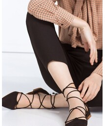 ZARA | レースアップフラットシューズ(シューズ)