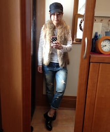 no brand | ラクーン、ラビットファーベスト(ベスト)