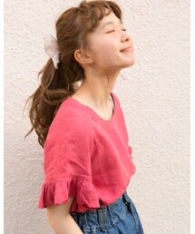 Crisp | 袖フリルリネントップス(シャツ/ブラウス)