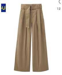 GU | チノウエストベルトワイドパンツ(チノパンツ)