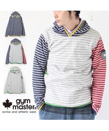 gym master | gym master ジムマスター リバーシブルボーダープルオーバーフードパーカー (パーカー)