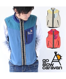 go slow caravan | slow caravan ゴースローキャラバン リネンコットン スタンド ベスト (ベスト)