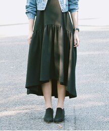 no brand | Oversize uneven hem jacquard dress(ワンピース)