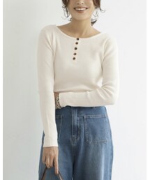 coca（coca） | 2way リブボタンラウンドネック(Tシャツ/カットソー)