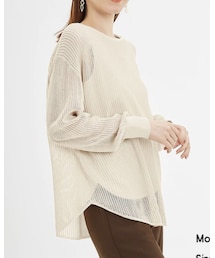 GU | メッシュラウンドヘムセーター(ニット/セーター)