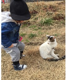 韓国子供服 | 近所の野良猫せんぱいと♡(キャップ)