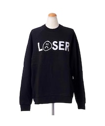 ETRE CECILE | エトレセシル (etre cecile) LOSERプリントトレーナー コットン ブラック(スウェット)