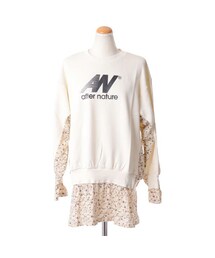 Aalto | アールト (AALTO) 花柄付きトレーナー コットン オフホワイト(スウェット)