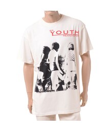 RAF SIMONS | ラフシモンズ (RAF SIMONS) YOUTHREANIMATOR ビッグフィットTシャツ コットン エクリュ(Tシャツ/カットソー)