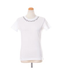 Maison Margiela | メゾン マルジェラ (Maison Margiela) ロゴエンベリッシュドジャージーTシャツ コットン ホワイト(Tシャツ/カットソー)
